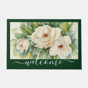 Elegantes Vintages Magnolia Floral Begrüßungssch Fußmatte