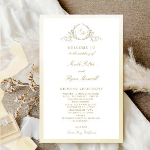Elegantes Vintages Monogram Champagner Hochzeitspr
