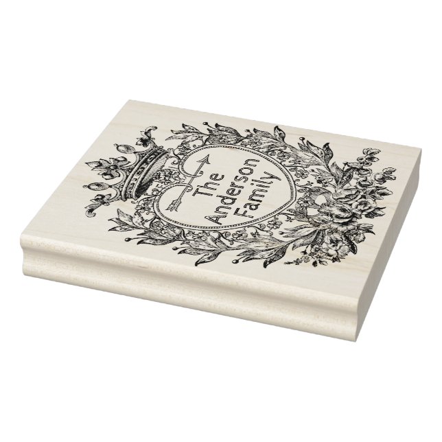 Elegantes Vintages Monogramm Gummistempel (Stempel)