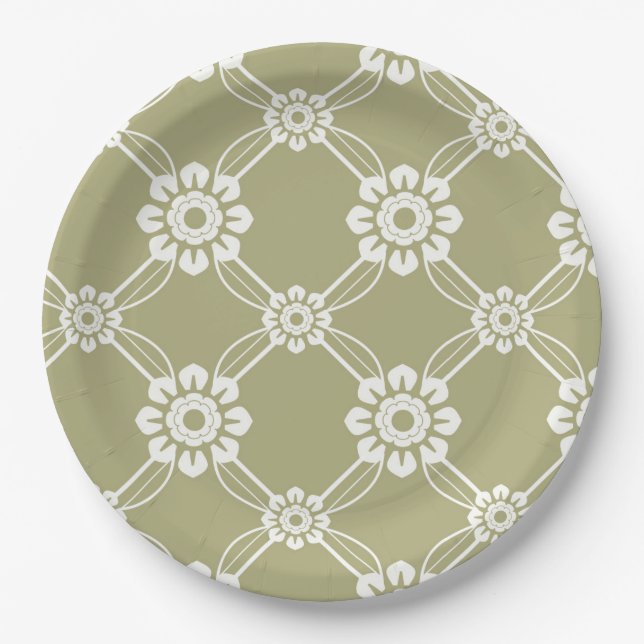 Elegantes Vintages Muster Pappteller (Vorderseite)
