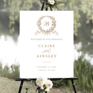 Elegantes Vintages Olive Oak Goldene Kleider Begrü Poster