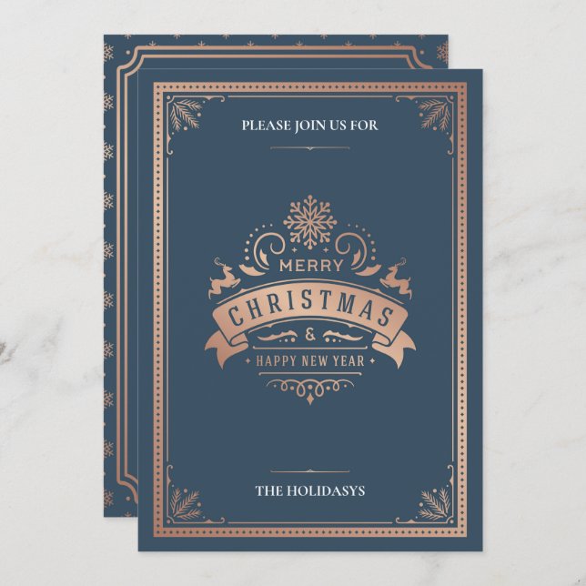 Elegantes Vintages Party Einladung (Vorne/Hinten)