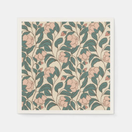 Elegantes Vintages Peony Floral - Zeitlos Botanisc Serviette