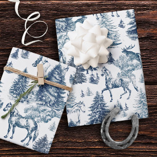 Elegantes Vintages Pferd Snowy Winter Wonderland Geschenkpapier