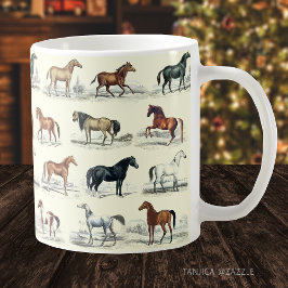 Elegantes Vintages Pferdezuchtmuster Kaffeetasse