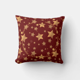 Elegantes Vintages Red Gold Star Muster Weihnachte Kissen