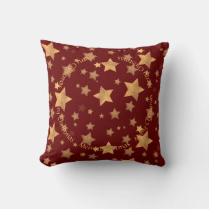 Elegantes Vintages Red Gold Star Muster Weihnachte Kissen