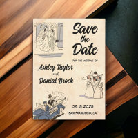 Elegantes Vintages Retro-Comic Hochzeit Sichern Si