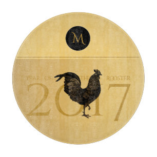 Elegantes Vintages Rooster-Jahr 2017 Schneidebrett