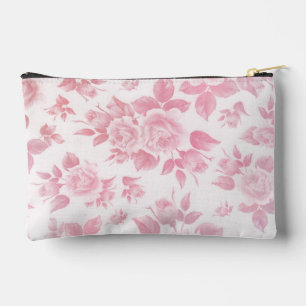 Elegantes Vintages Rosa, botanisch-floral Zubehörtasche