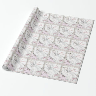 Elegantes Vintages rosa Geschenkpapier