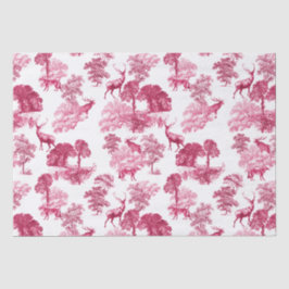 Elegantes Vintages Rosa Hirschfoxtoilwald Seidenpapier