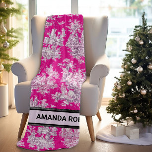 Elegantes Vintages Rosa Magenta Fleecedecke