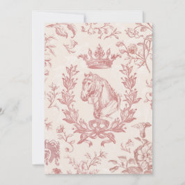 Elegantes Vintages Rosa Pferd Wappen Laurel Einladung