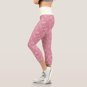Elegantes Vintages Rosa Reiten Capri Leggings