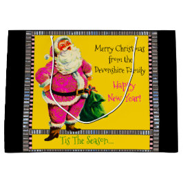 Elegantes Vintages Rosa Weihnachten Große Geschenktüte