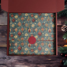 Elegantes Vintages Rot und Creme Weihnachtsschmuck Seidenpapier