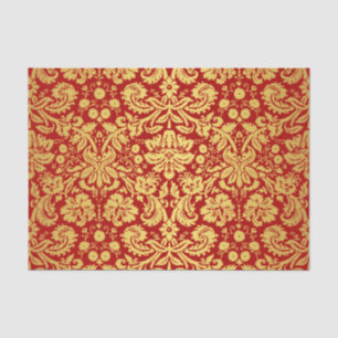 Elegantes Vintages Rot und Goldkönigliches Seidenpapier