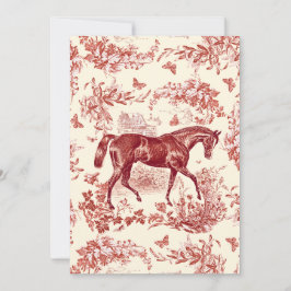Elegantes Vintages Rotes Pferd Einladung