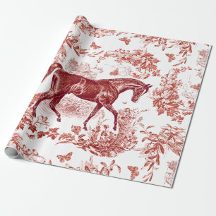 Elegantes Vintages Rotes Pferd Geschenkpapier
