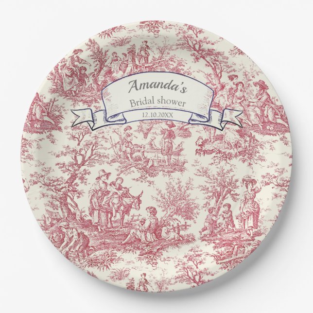 Elegantes Vintages Rotkehlchen Pappteller (Vorderseite)