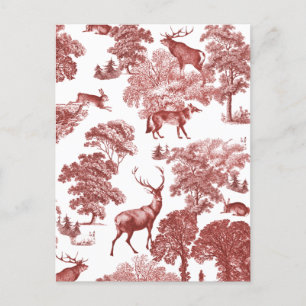 Elegantes Vintages Rottoile Deer Fox Woods Postkarte