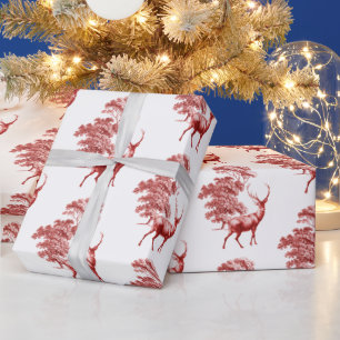 Elegantes Vintages Rotwild im Wald Geschenkpapier