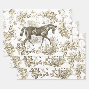 Elegantes Vintages Rustikales Beige Rodelbahn Geschenkpapier Set