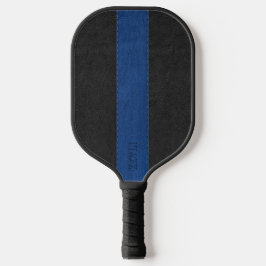 Elegantes Vintages schwarz-blaues Leder Pickleball Schläger