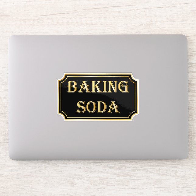 Elegantes Vintages Schwarz-Gold-Pantry-Label Aufkleber (Computer)