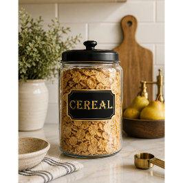 Elegantes Vintages Schwarz-Gold-Pantry-Label Aufkleber