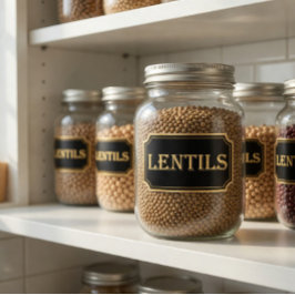 Elegantes Vintages Schwarz-Gold-Pantry-Label Aufkleber