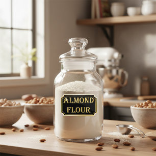 Elegantes Vintages Schwarz-Gold-Pantry-Label Aufkleber
