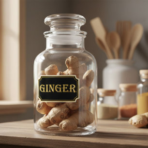 Elegantes Vintages Schwarz-Gold-Pantry-Label Aufkleber