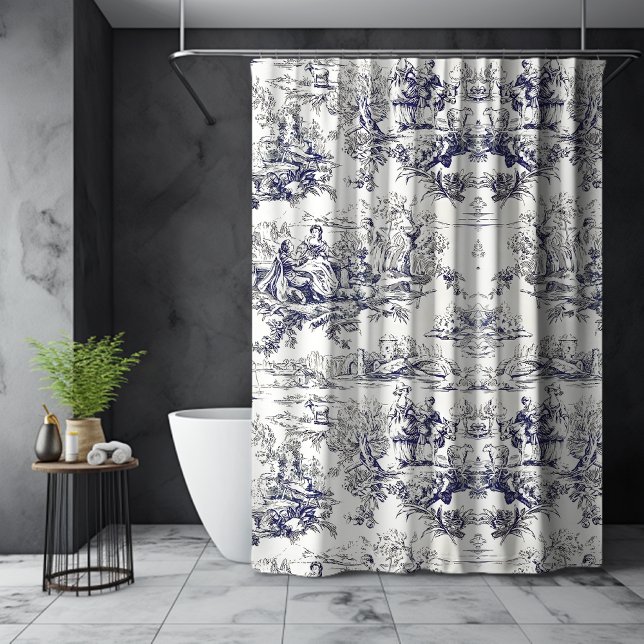 Elegantes, Vintages Schwarz-Tolles-Monogramm Duschvorhang (Von Creator hochgeladen)