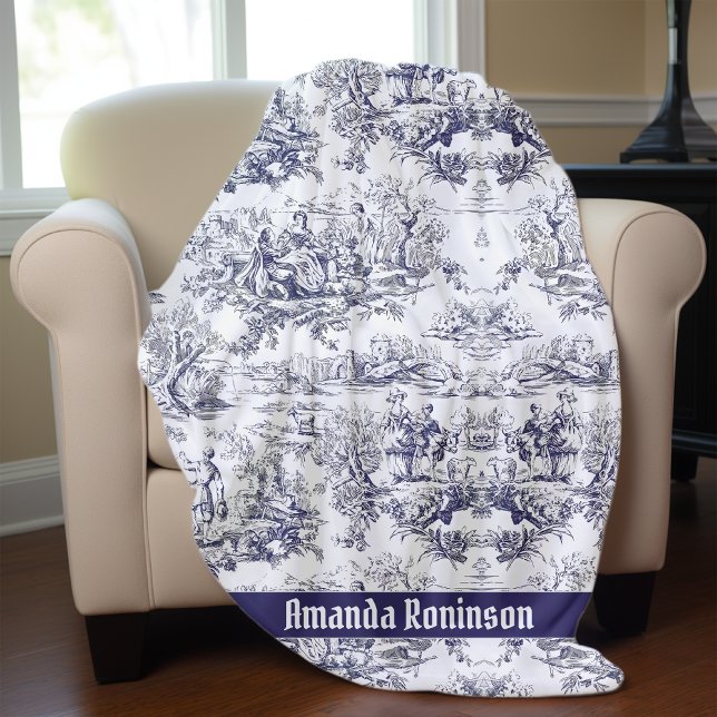 Elegantes, Vintages Schwarz-Tolles-Monogramm Fleecedecke (Von Creator hochgeladen)