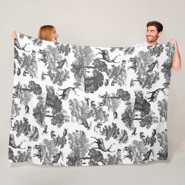 Elegantes Vintages Schwarz-weißes französisches To Fleecedecke (Beispiel)