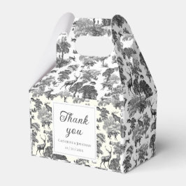 Elegantes Vintages Schwarz-weißes Hirschmuster Geschenkschachtel