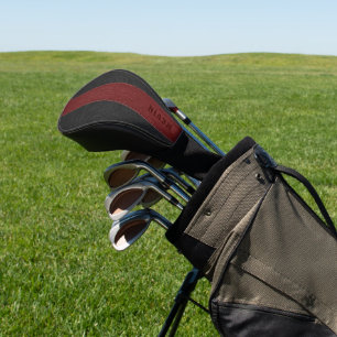 Elegantes Vintages schwarzes und rotes Leder Golf Headcover