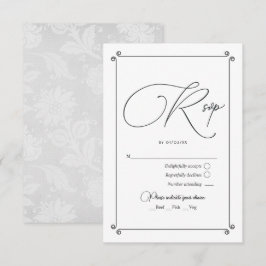 Elegantes Vintages Script und Hochzeit RSVP Karte