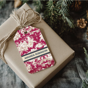 Elegantes Vintages Seetoile de jouy Monogramm Geschenkanhänger