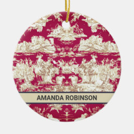 Elegantes Vintages Seetoile de jouy Monogramm Keramik Ornament