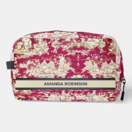 Elegantes Vintages Seetoile de jouy Monogramm Waschbeutel