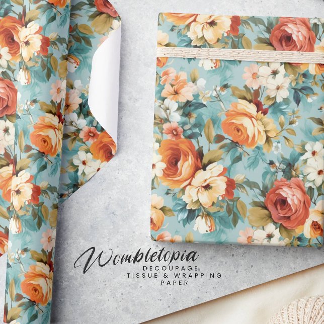 Elegantes Vintages Shabby Chic Frühlingsflora Geschenkpapier (Von Creator hochgeladen)