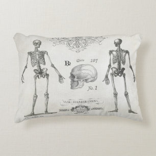 Elegantes Vintages Skelett-Schädel halloween pill Zierkissen