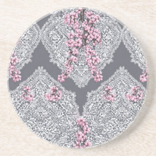 Elegantes Vintages Spitzenpink-Shabby Chic Getränkeuntersetzer