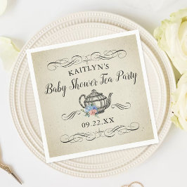 Elegantes Vintages Tea Party | Babydusche Serviette