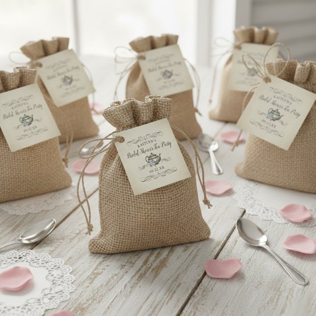 Elegantes Vintages Tea Party | BRAUTPARTY Geschenkanhänger (Von Creator hochgeladen)