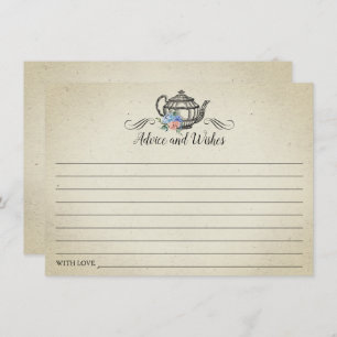 Elegantes Vintages Tea Party Hinweiskarte