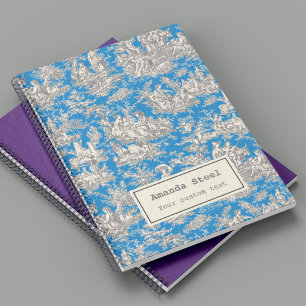 Elegantes Vintages türkisfarbenes Toile de jouy kl Notizblock
